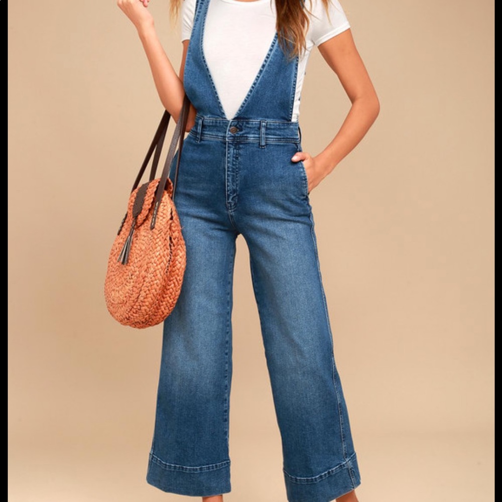 Free People Denim Overalls